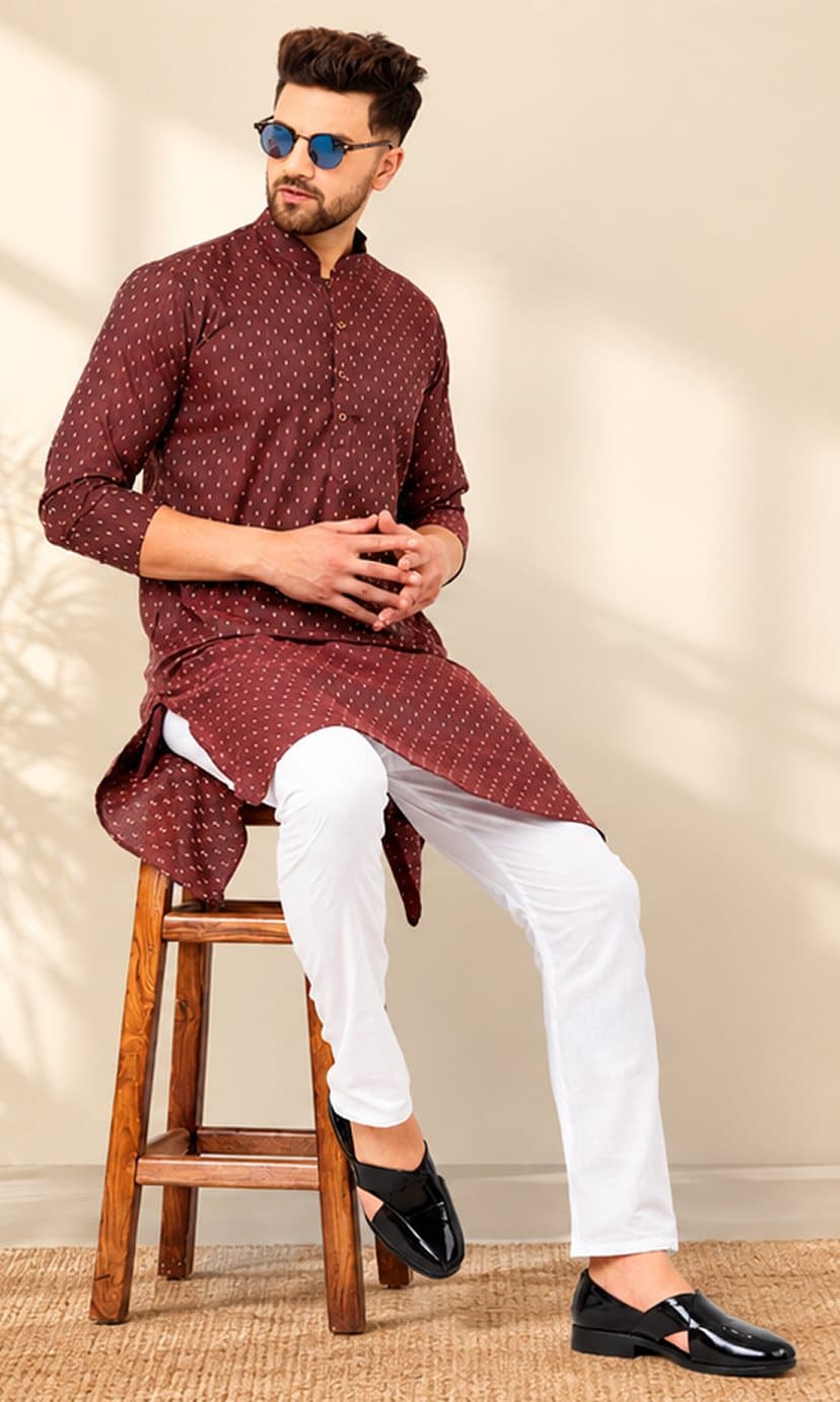Armaan Ethnic Wear men's printed ethnic shirt